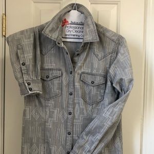 Ryan Michael S Grey Aztec Shirt